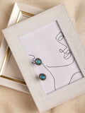 Blue Circular Studs Earrings - Ruby Raang | Grocsy