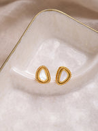 Gold-Polished Triangular Studs Earrings - Ruby Raang | Grocsy