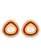 Red Circular Hoop Earrings - Ruby Raang