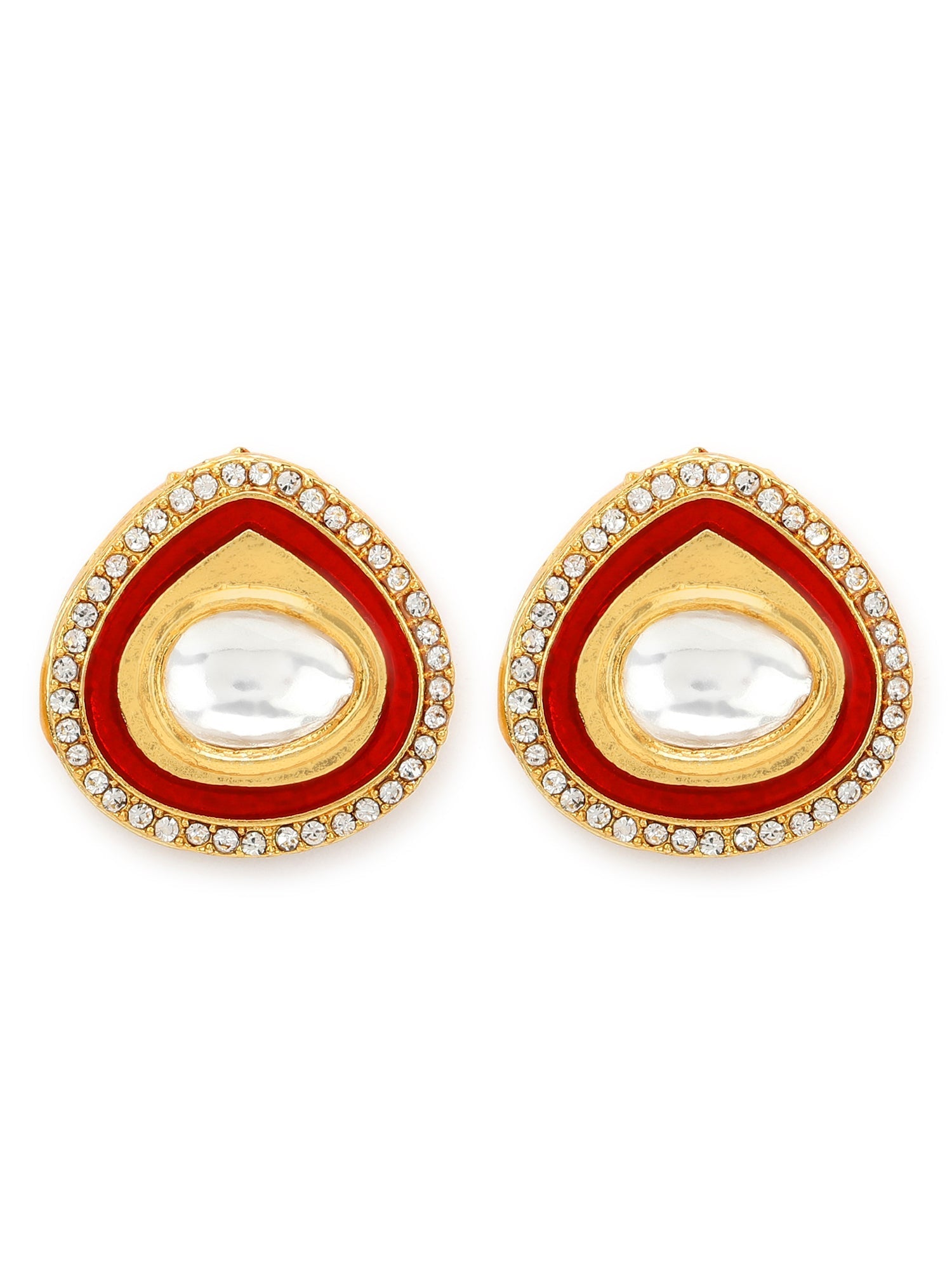 Red Circular Hoop Earrings - Ruby Raang