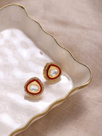 Red Circular Hoop Earrings - Ruby Raang