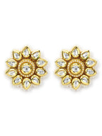 Gold-Toned Circular Studs Earrings - Ruby Raang