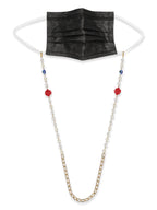 White Embellsihed Mask Chain - Ruby Raang | Grocsy