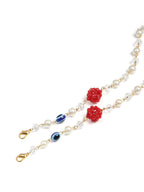 White Embellsihed Mask Chain - Ruby Raang | Grocsy