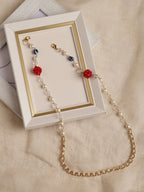 White Embellsihed Mask Chain - Ruby Raang | Grocsy