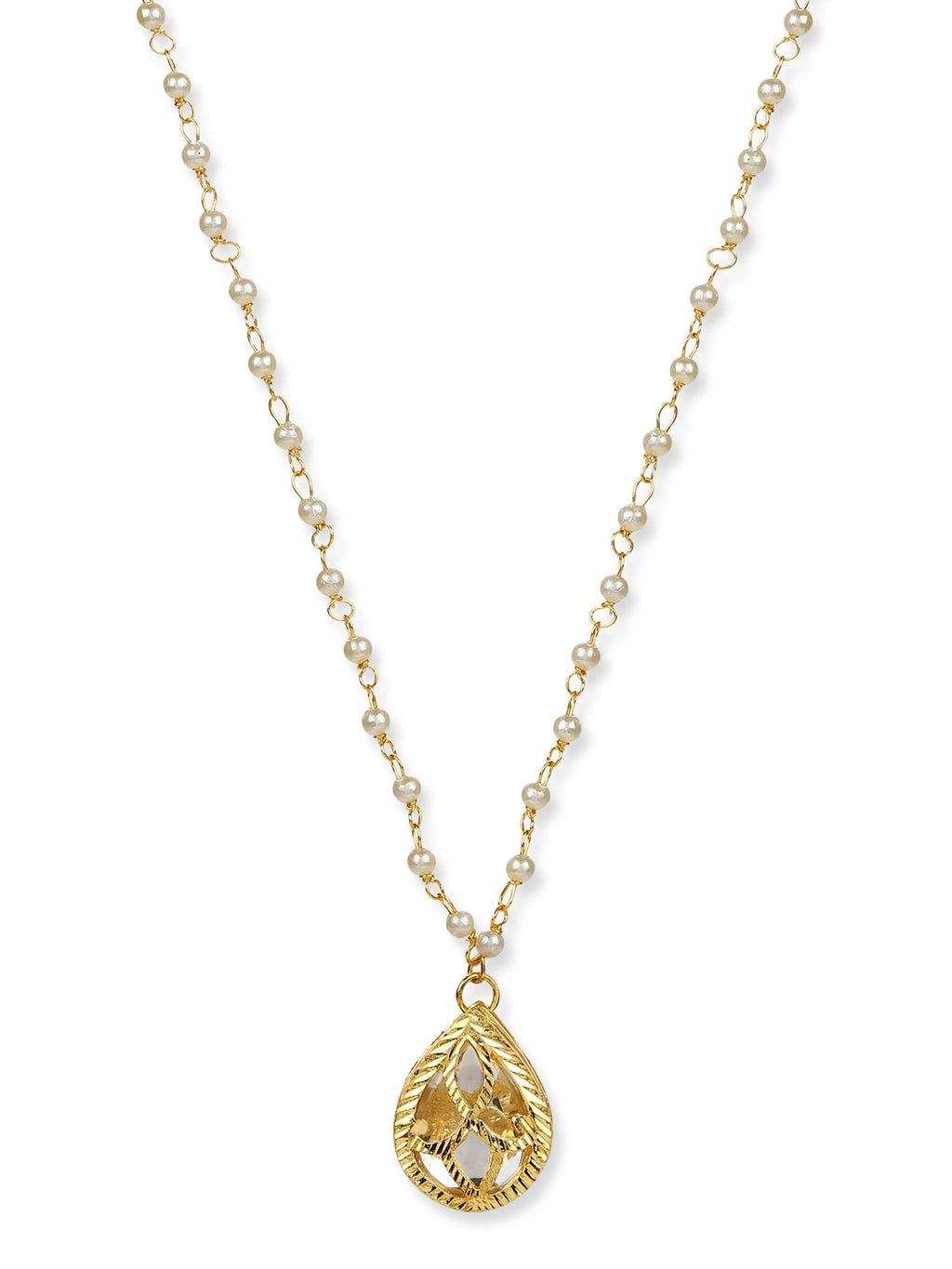 Women's Gold-Polished Chain Necklace - Ruby Raang | Grocsy