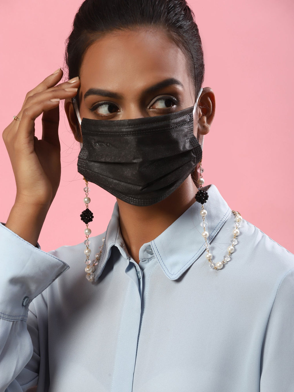 Beaded Embellished Mask Chain - Ruby Raang | Grocsy
