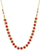 Pink Brass Gold-Polished Necklace - Ruby Raang | Grocsy