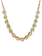 White Brass Gold-Polished Necklace - Ruby Raang | Grocsy