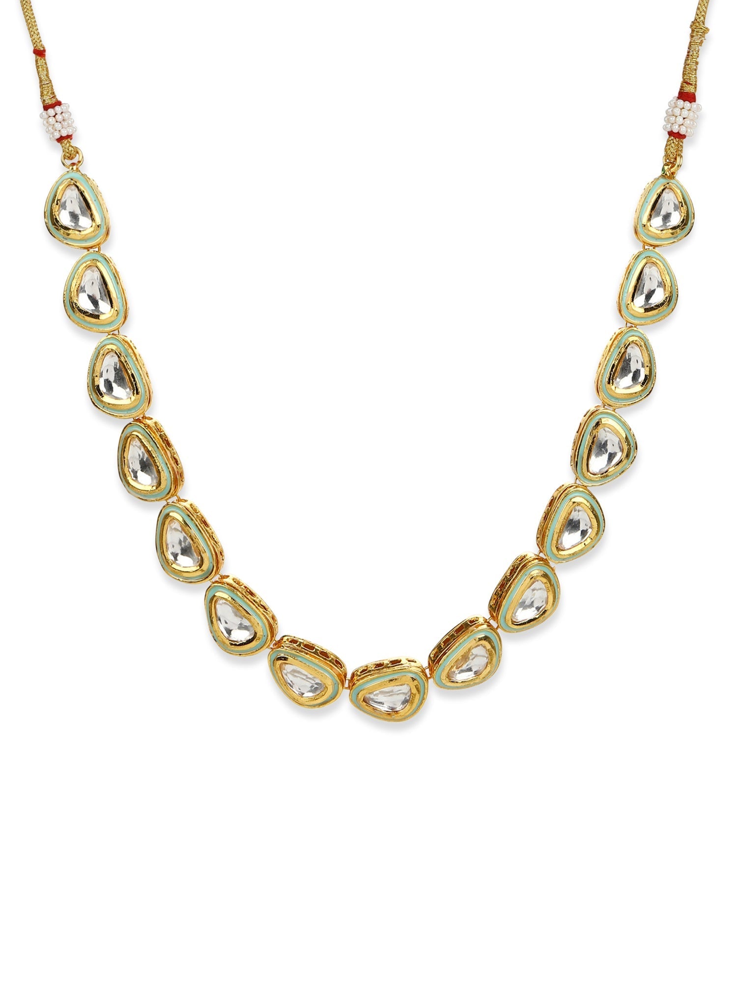 White Brass Gold-Polished Necklace - Ruby Raang | Grocsy