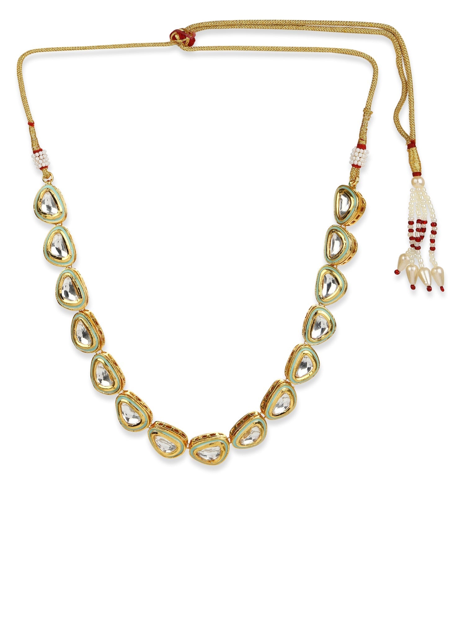 White Brass Gold-Polished Necklace - Ruby Raang | Grocsy