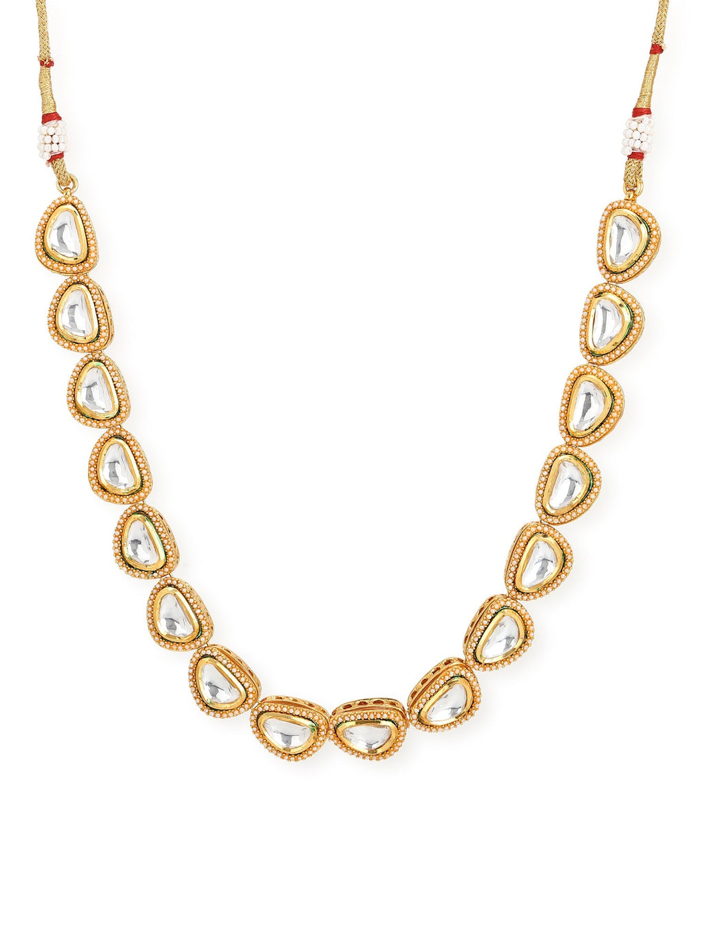 White Brass Gold-Polished Necklace - Ruby Raang | Grocsy