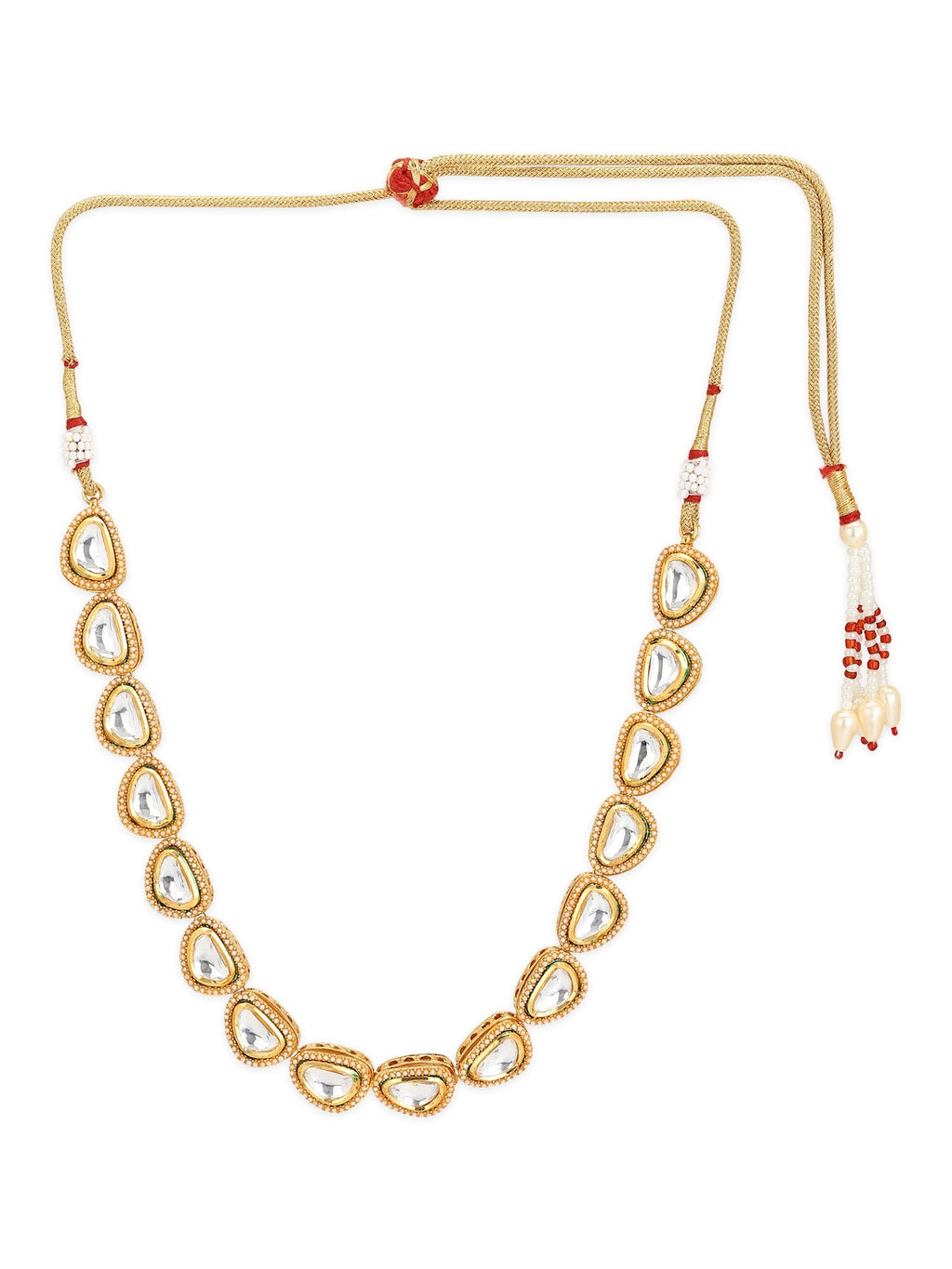 White Brass Gold-Polished Necklace - Ruby Raang | Grocsy