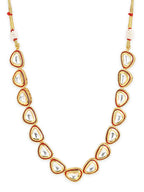 Women's Gold-Polished Kundan Studded Necklace - Ruby Raang | Grocsy