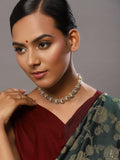 Women's Gold-Polished Kundan Studded Necklace - Ruby Raang | Grocsy