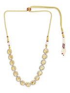 Women's Gold-Polished Kundan Studded Necklace - Ruby Raang | Grocsy