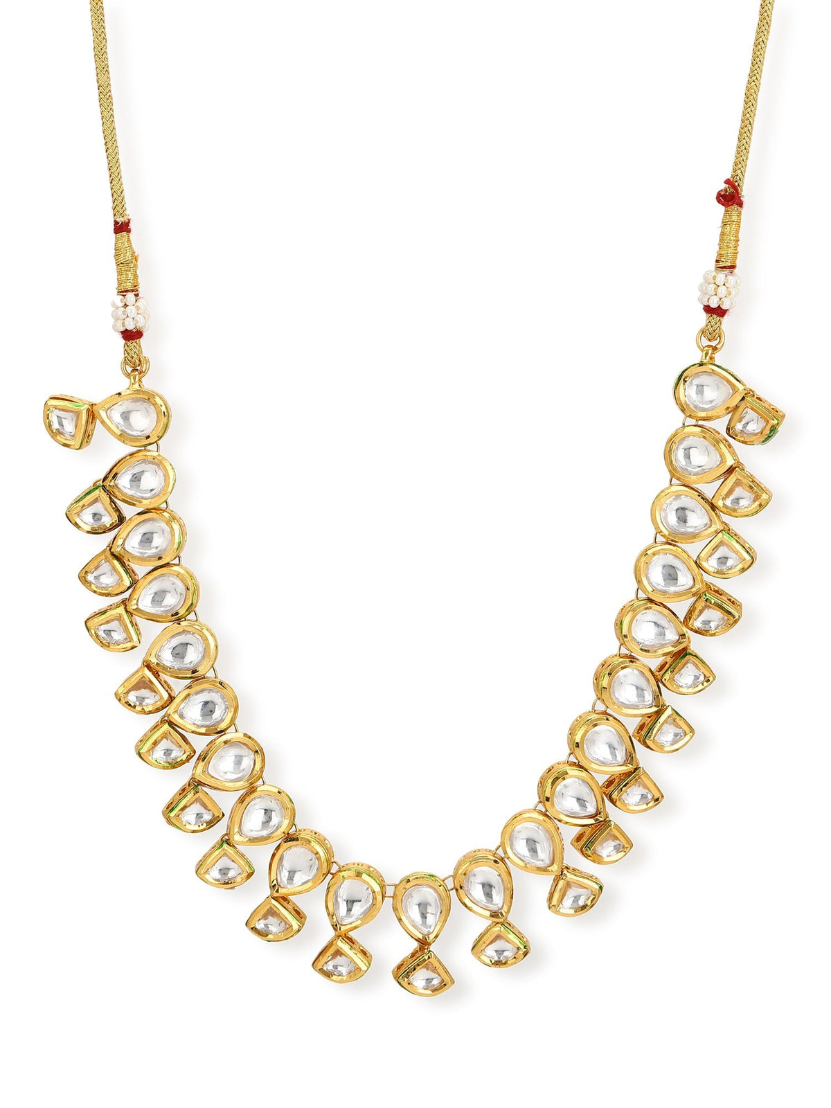 Gold-Toned White Brass Gold-Polished Handcrafted Necklace - Ruby Raang | Grocsy