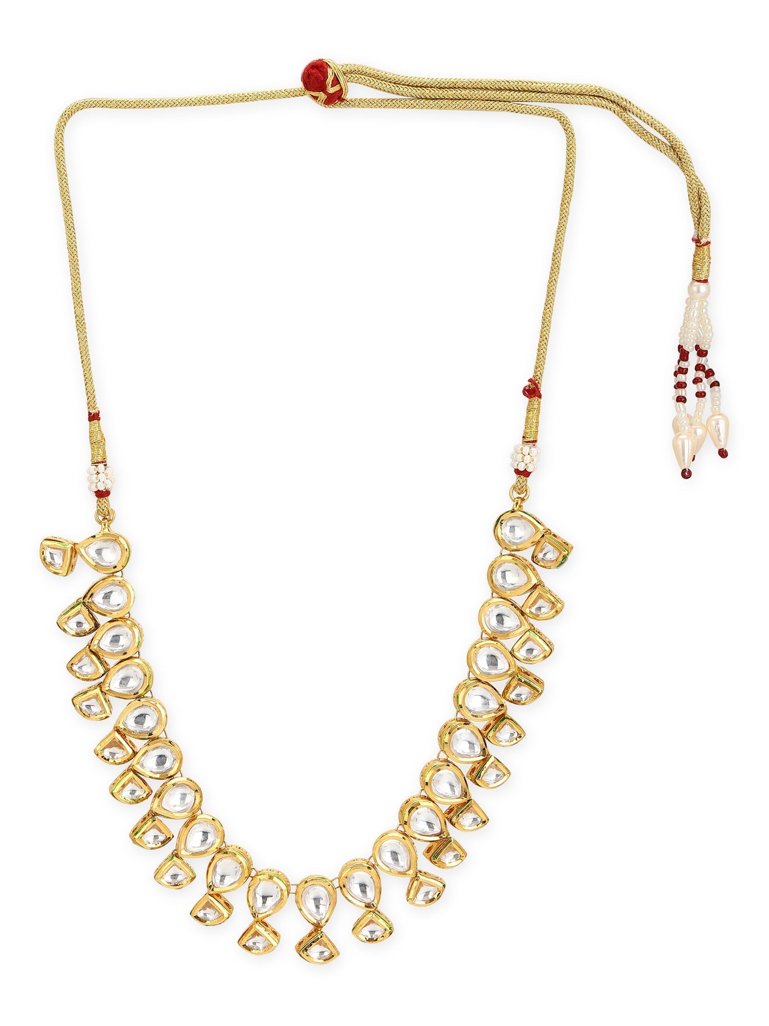 Gold-Toned White Brass Gold-Polished Handcrafted Necklace - Ruby Raang | Grocsy