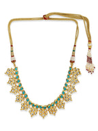Gold-Toned Blue Brass Gold-Polished Necklace - Ruby Raang | Grocsy