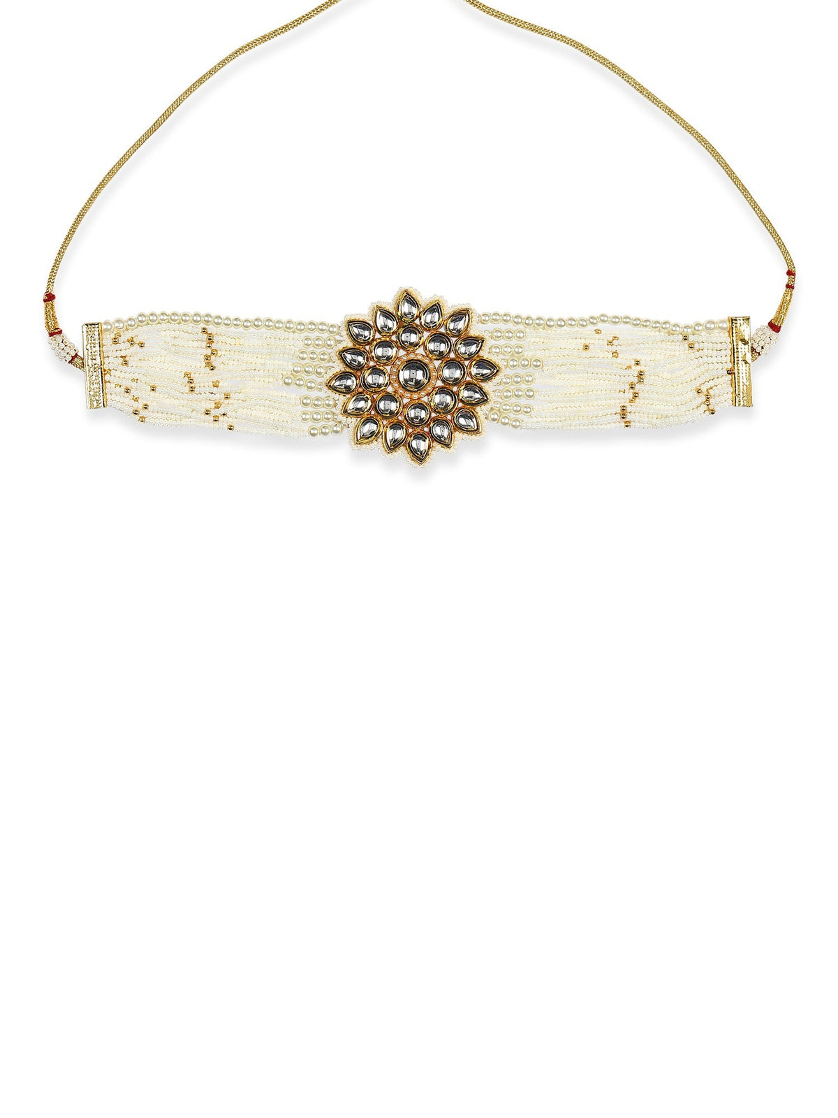 Gold-Toned Gold-Toned Brass Gold-Polished Handcrafted Necklace - Ruby Raang | Grocsy