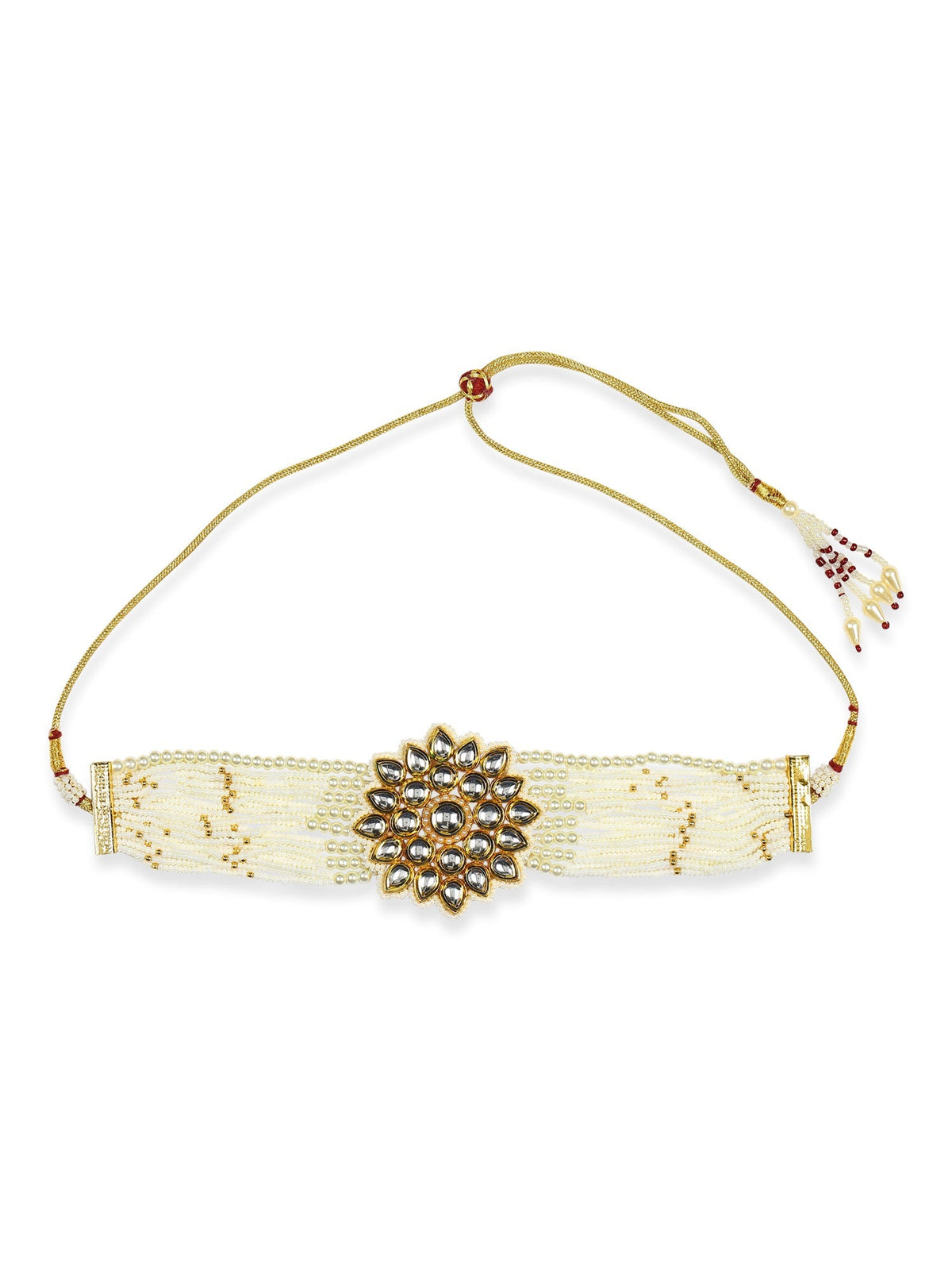 Gold-Toned Gold-Toned Brass Gold-Polished Handcrafted Necklace - Ruby Raang | Grocsy