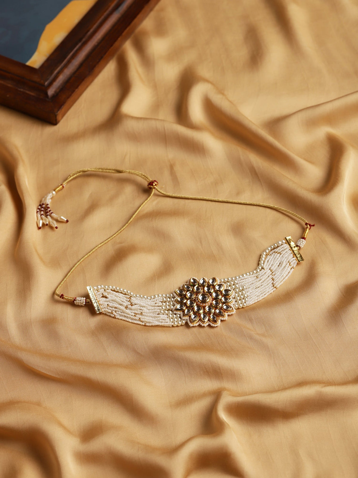 Gold-Toned Gold-Toned Brass Gold-Polished Handcrafted Necklace - Ruby Raang | Grocsy