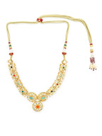 Gold-Polished White Studded Necklace - Ruby Raang | Grocsy