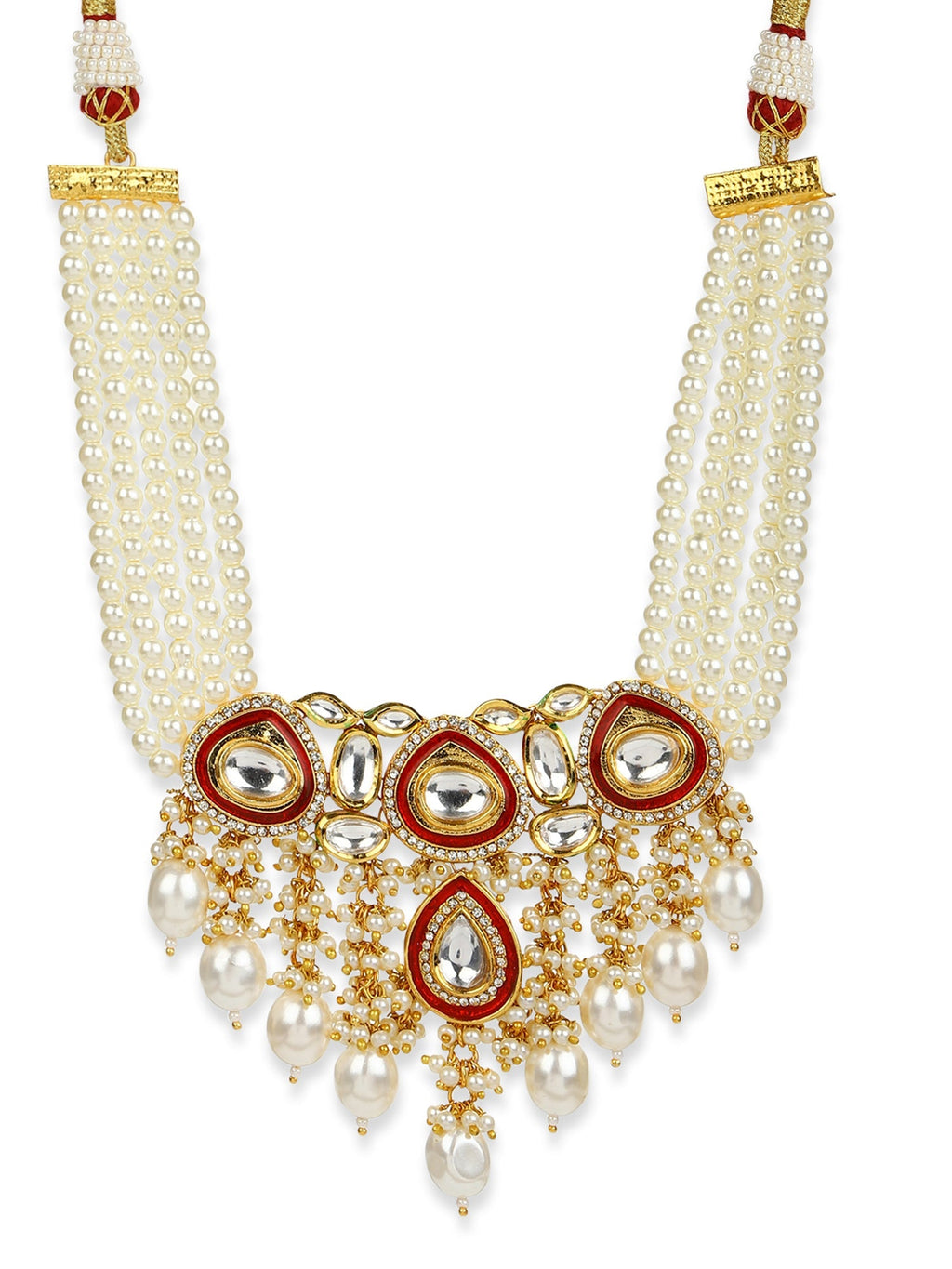 White Brass Gold-Polished Necklace - Ruby Raang | Grocsy