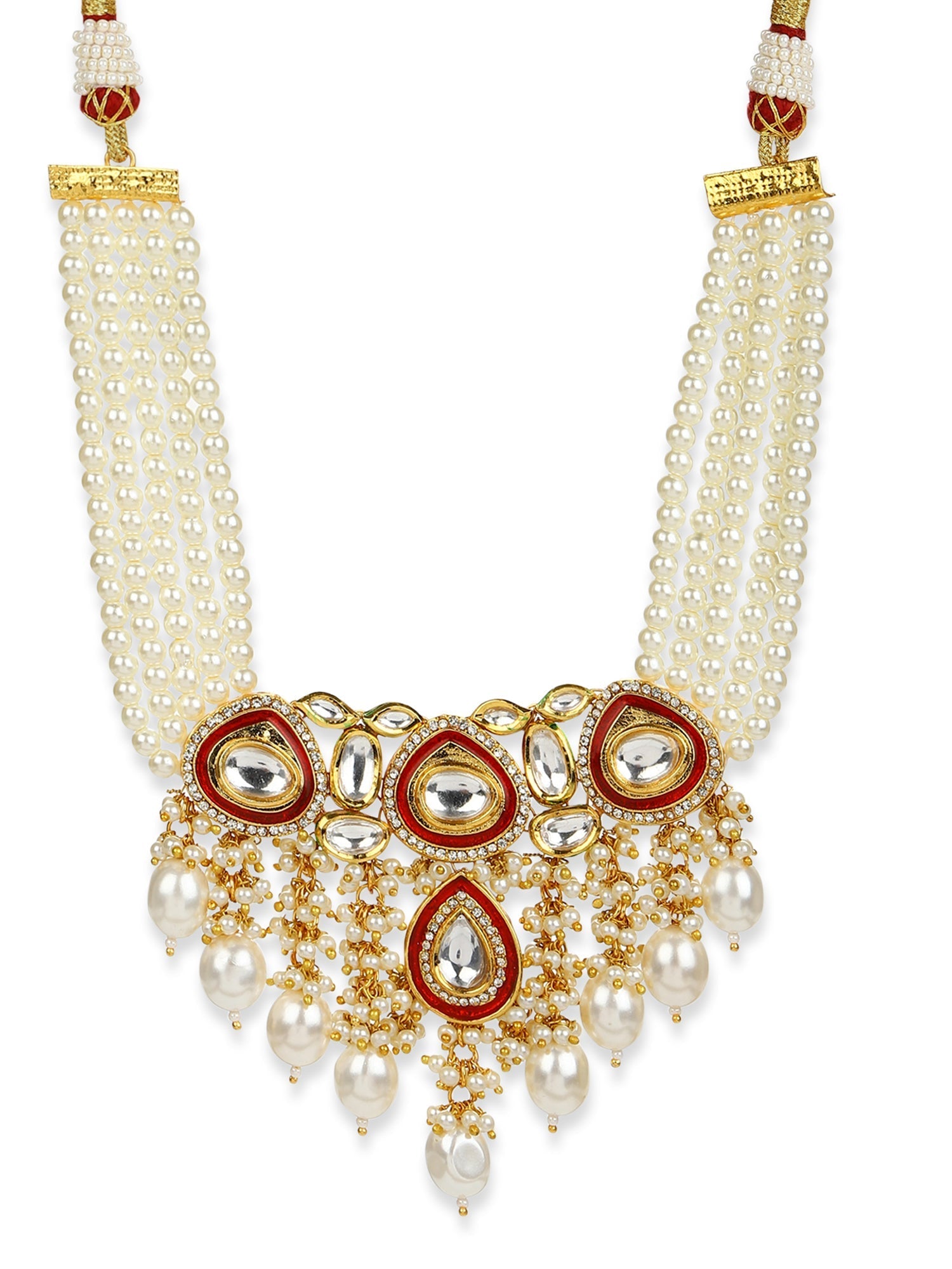 White Brass Gold-Polished Necklace - Ruby Raang | Grocsy