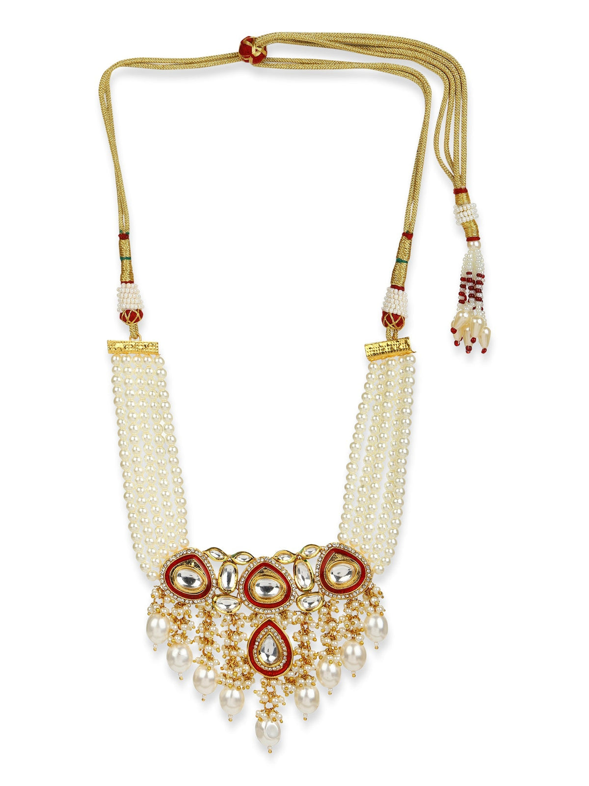 White Brass Gold-Polished Necklace - Ruby Raang | Grocsy