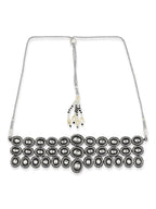 Black Silver-Plated Brass Necklace - Ruby Raang | Grocsy