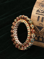 Handcrafted Heavy Bangle - Ruby Raang | Grocsy