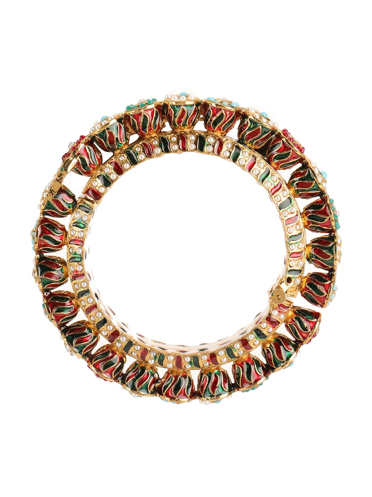 Handcrafted Heavy Bangle - Ruby Raang | Grocsy