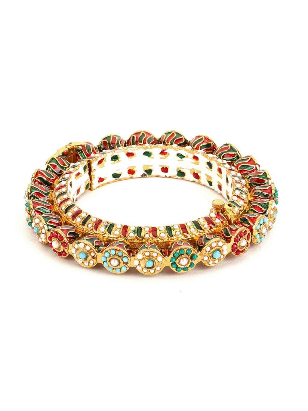 Handcrafted Heavy Bangle - Ruby Raang | Grocsy