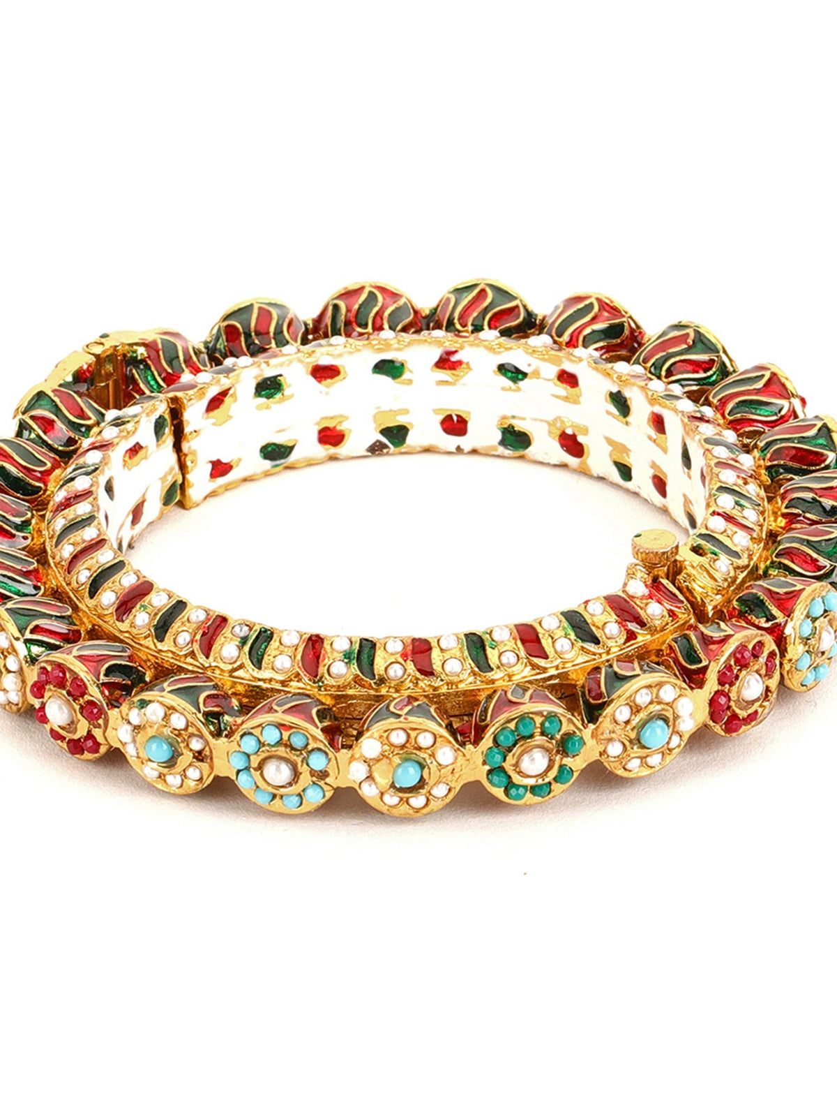 Handcrafted Heavy Bangle - Ruby Raang | Grocsy