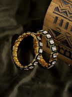 Kundan Meenakari Bangles (set of 2) - Ruby Raang | Grocsy