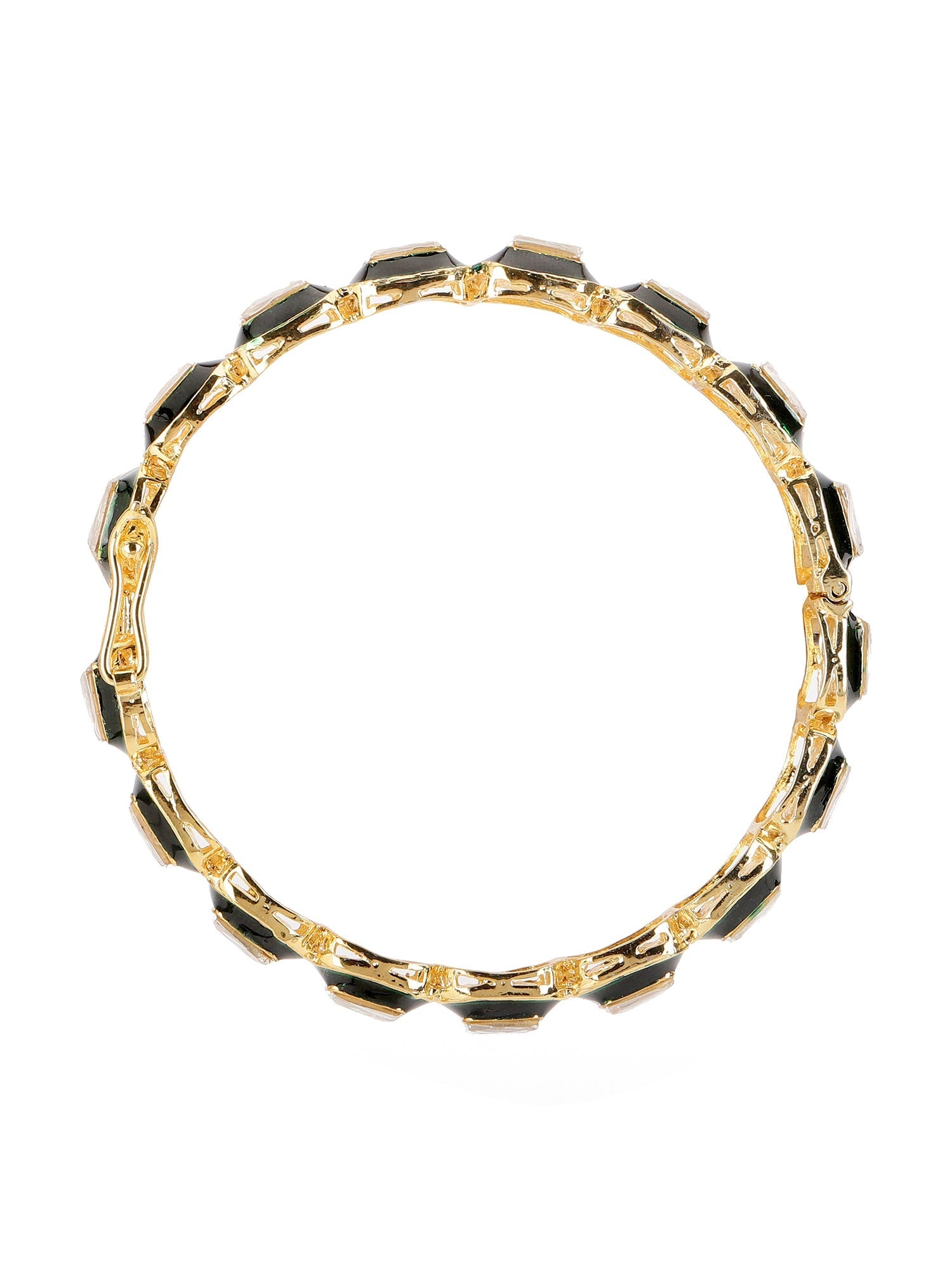 Kundan Meenakari Bangles (set of 2) - Ruby Raang | Grocsy