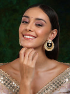 Chand and Teardrop Pearl Earrings - Ruby Raang | Grocsy