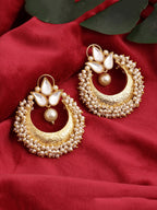 Chand and Teardrop Pearl Earrings - Ruby Raang | Grocsy