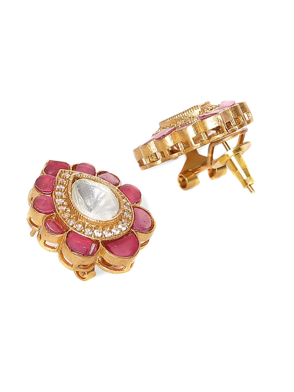 Teardrop Maroon Studs - Ruby Raang | Grocsy