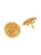 Round Golden Studs - Ruby Raang | Grocsy