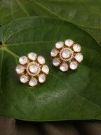 Oversized Kundan Studs - Ruby Raang | Grocsy