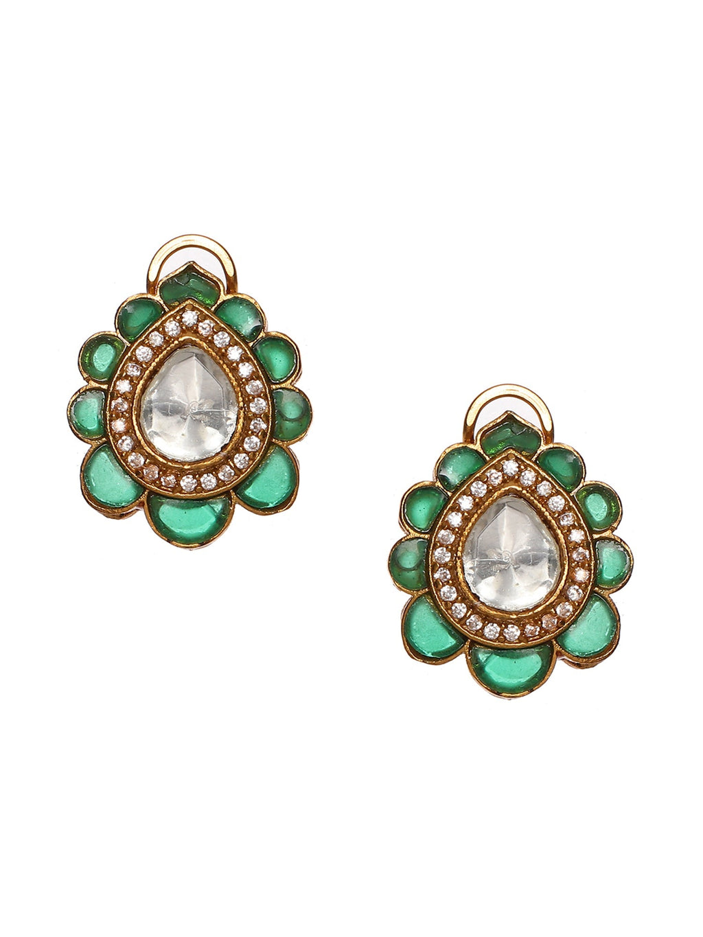 Teardrop Green Studs - Ruby Raang | Grocsy