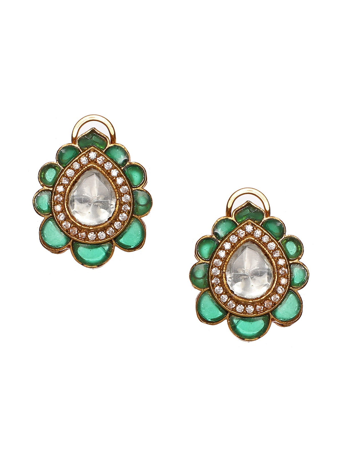 Teardrop Green Studs - Ruby Raang | Grocsy