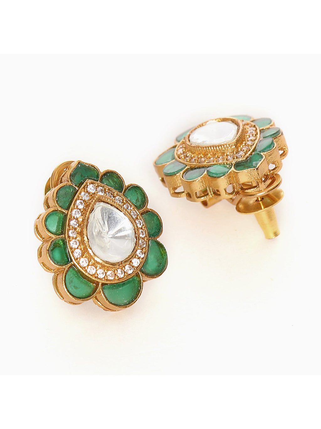 Teardrop Green Studs - Ruby Raang | Grocsy