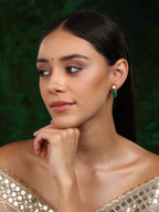 Kundan Studs with Green Stone - Ruby Raang