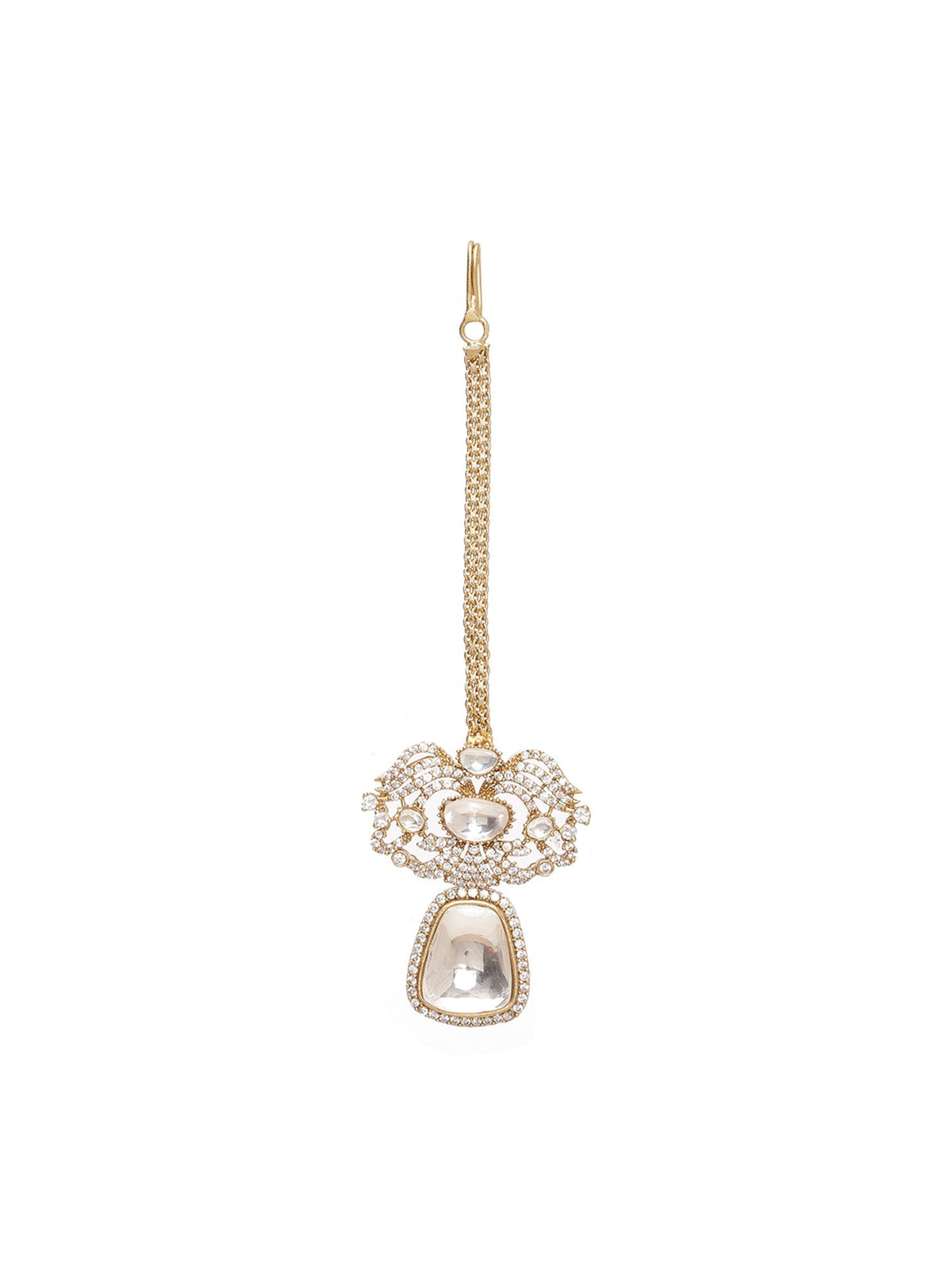 Kundan Maang Tikka with Diamonds - Ruby Raang | Grocsy