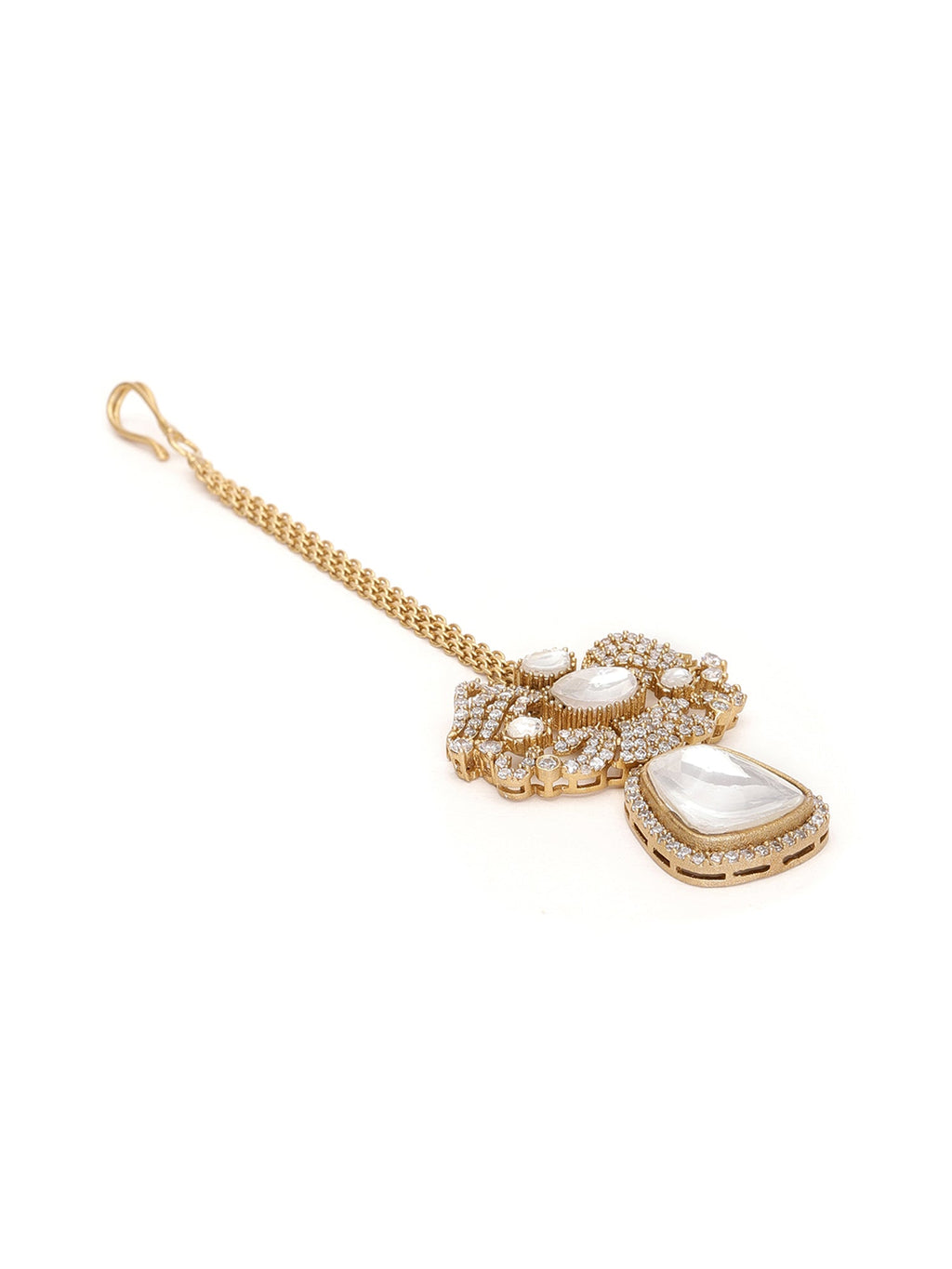 Kundan Maang Tikka with Diamonds - Ruby Raang | Grocsy