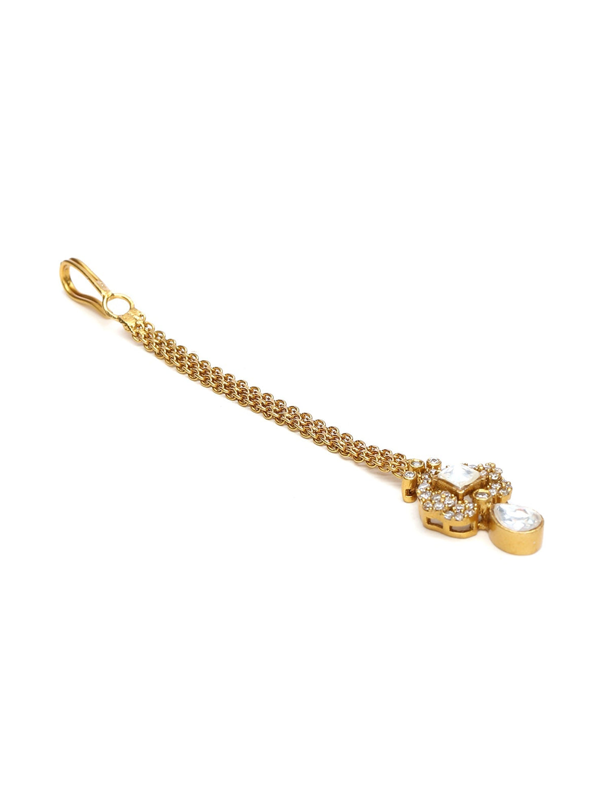 Kundan Maang Tikka with Diamonds - Ruby Raang | Grocsy