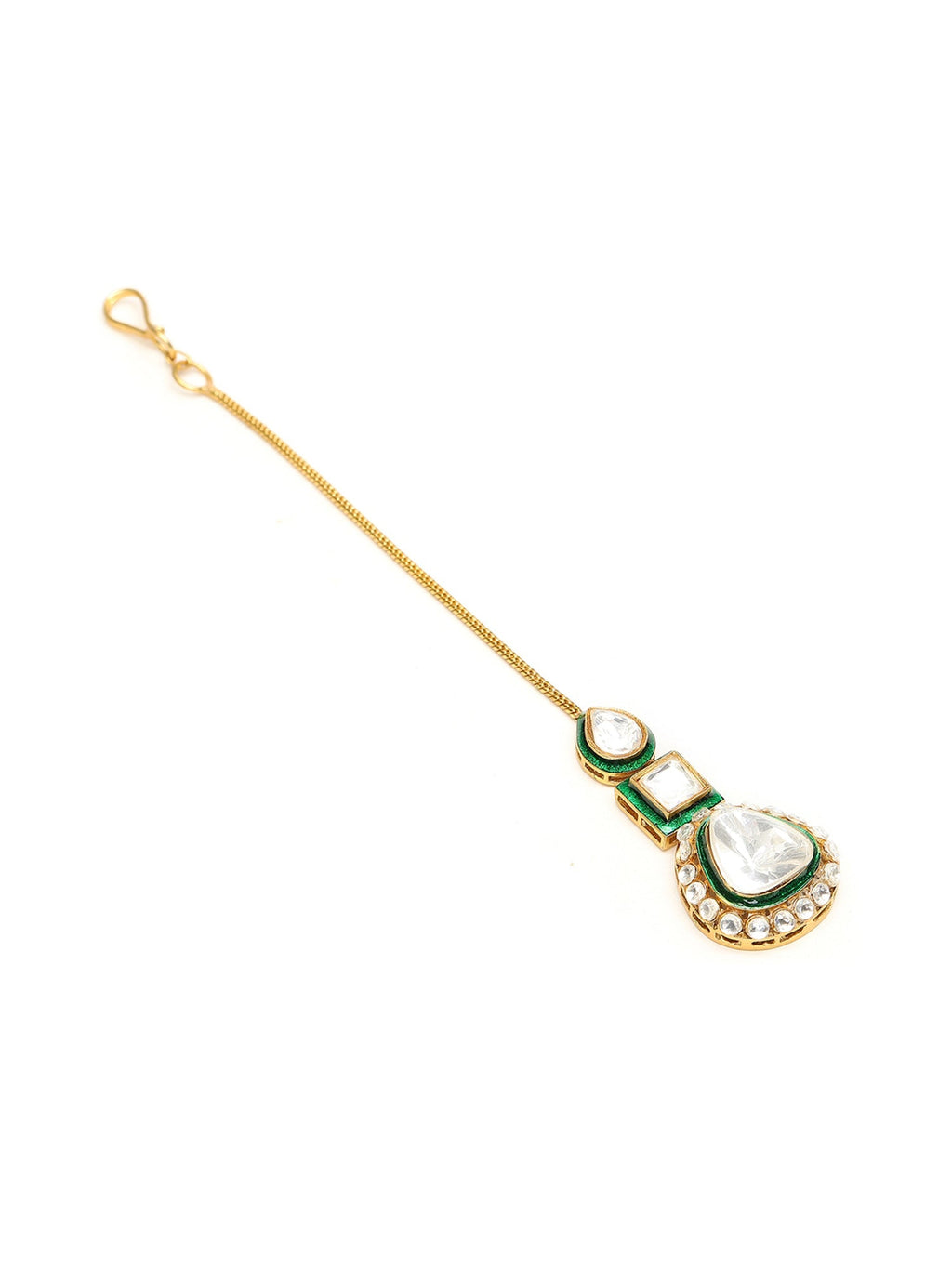 Kundan Maang Tikka with Meenakari - Ruby Raang | Grocsy